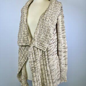 Anthropologie Bird Chunky Knit Cardigan Sweater Small Beige Boho Lagenlook
